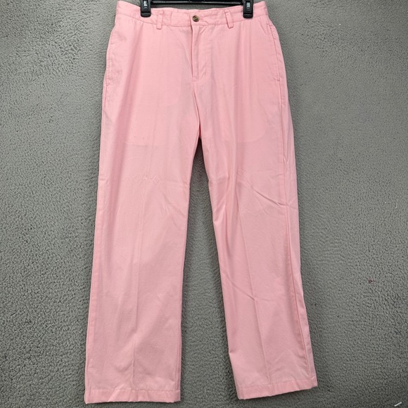 Vineyard Vines Mens Chino Pants 32X32 Pink Khakis Flat Front Straight Leg Pocket - Picture 1 of 12